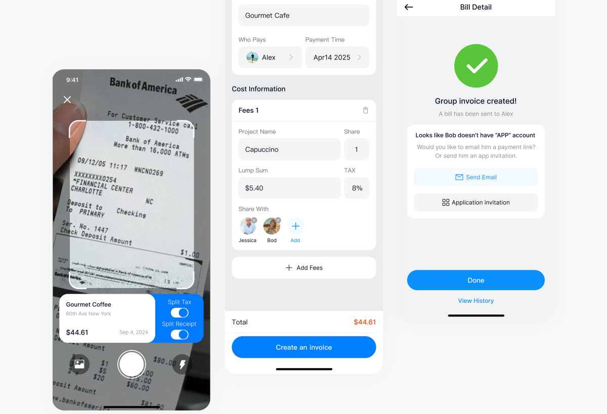 Payment options and confirmation screens